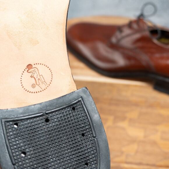 FREEMAN Dark Brown Free-Flex Oxfords Apron Toe Lace-Up Men's 7.5 E - Picture 8 of 8